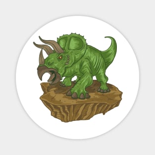 Cute cartoon triceratops is screaming Magnet